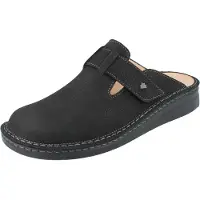 Finn Comfort Petare Damen Herren Clog schwarz genarbtes Nubukleder - Größe: 42