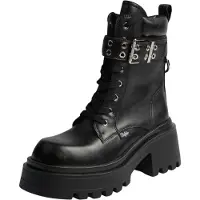 Buffalo Damen Elegante Stiefelette LIV LACE UP MID PD00018414 Schwarz