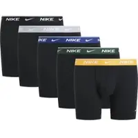Nike Boxer UNDERWEAR "BOXER BRIEF 5PK", Herren, Gr. XXL, 5 Stk., Jersey, schwarz (graphite1), Jersey, Obermaterial: 95% Baumwolle, 5% Elasthan, körpernah, Unterhosen Boxer, mit Logo-Elastikbund