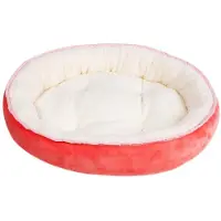 Sonstiges Hundebett Waschbar Rund für kleine Hunde & Katzen, Rot, L (60x48cm)