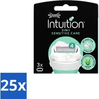 Wilkinson 25 x Intuition Sensitive Care Ersatzklingen für empfindliche Haut - Vorteilspackung - 25 Stücke