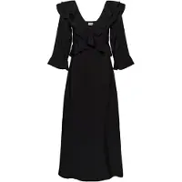 Kaffe Midikleid "Damen Kleid KAelsie", Damen, Gr. 36, N-Gr, schwarz (meteorite), Kleider Midikleid