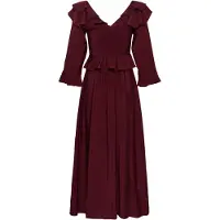 Kaffe Midikleid "Damen Kleid KAelsie", Damen, Gr. 46, N-Gr, rot (zinfandel), Kleider Midikleid