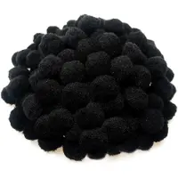 Markenlos Pompons handgemacht schwarz 3 cm Durchmesser, 300 Stück