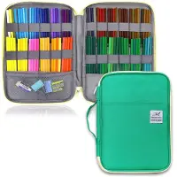Merkloos Etui für 96 Buntstifte und Marker – Große Kapazität – Grün