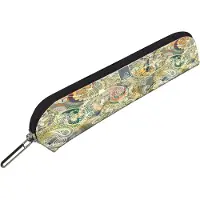 Bee-bee Federmäppchen Gold mit Paisley-Muster, 19 cm Breite, 4 cm Höhe, 3,5 cm Tiefe