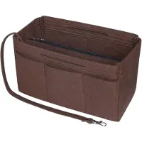 Merkloos Felt-Organizer für Handtaschen – Bag-in-Bag für Speedy 25-40 und Neverfull – Kaffee-Motiv – Größe: 30x15x16 cm