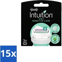 Wilkinson 15 x Intuition Sensitive Care Ersatzklingen für empfindliche Haut - Vorteilspackung - 15 Stücke