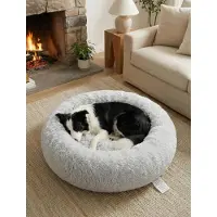 Sonstiges Hundebett Rund Waschbar Flauschig Anti Angst Hellgrau L 70x70x20 cm