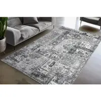 Obsession Teppich "Avantgarde 105", grau, B:230cm H:8mm L:330cm, Polyester, Teppiche, Teppich, modernes Patchwork Design, waschbar, In- und Outdoor, Balkon, Terrasse