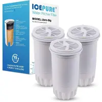 Icepure Wasserfilter Ersatzkartuschen 3er-Pack kompatibel mit ZEROWATER ZR-001, ZR-003, ZR-004, ZR-006, ZR-008, ZR-012, ZR-017, ZR-600