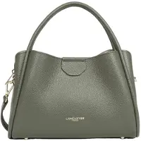 LANCASTER PARIS Handtasche Ida Double M Magnetisch Rauchiges Khaki