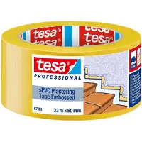 TESA PVC Putzband 67001 quergerillt gelb L 33 m, B 50 mm