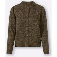 HEINE Strickjacke , Damen, Gr. 50, braun (schoko, sesam, meliert), 69% Polyacryl, 15% Baumwolle, 11% Viskose, 5% Wolle, meliert, Strickjacken Strickjacke