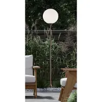 Casa Padrino Luxus Außenstehleuchte Braun / Weiß Ø 30 x H. 160 cm - Elegante Gartenlaterne - Gartenbeleuchtung - Außenbeleuchtung - Luxus Qualität - Italy