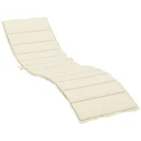 vidaXL Sonnenliegen Auflage Liegenpolster Sitzkissen Sitzpolster Gartenliege Terrasse Balkon Liegenauflage Kissen Länge 200 cm Breite 50 cm Creme 200 x 60 x 3 cm