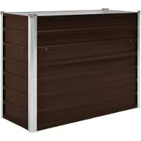 vidaXL Hochbeet Pflanzbeet aus verzinktem Stahl Gemüsebeet Pflanzkasten Blumenbeet Kräuterbeet rechteckig für Garten Terrasse und Balkon Braun 100 x 40 x 45 cm