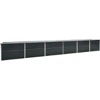 Generisch Hochbeet Metall Pflanzbeet Gemüsebeet Pflanzkasten Blumenbeet für Garten Balkon und Terrasse aus verzinktem Stahl mit offener Unterseite Anthrazit 160 x 40 x 77 cm
