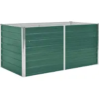 Generisch Hochbeet Metall Pflanzbeet für Gemüse Blumen und Kräuter Gartenbeet Pflanzkasten aus Stahl für Balkon Terrasse und Garten Bepflanzung Grün 240 x 40 x 45 cm B x B x H