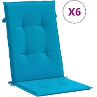 Generisch Gartenstuhlauflagen für Hochlehner Sitzauflagen Sitzkissen wasserfest UV-beständig rutschfest waschbar für Garten Terrasse 120 x 50 x 3 cm 4 Blau
