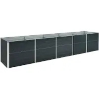 vidaXL Hochbeet Verzinkter Stahl Gemüsebeet Blumenkasten Pflanzkasten für Garten Terrasse Balkon und Hof Rechteckig Wetterfest Frostbeständig Anthrazit 320 x 40 x 77 cm