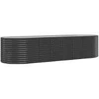vidaXL Hochbeet Verzinkter Stahl oval Gemüsebeet Pflanzbeet Blumenkübel Metall für Garten Terrasse Balkon Gemüse Kräuter Blumen Anzucht Anthrazit322x100x68 cm