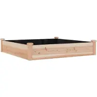 vidaXL Hochbeet Pflanzbeet Gemüsebeet Pflanzkasten aus Massivholz mit Vlieseinsatz und offenem Boden für Garten Terrasse Balkon Innenhof Natur - 120 x 120 x 25 cm