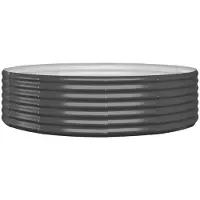vidaXL Hochbeet Verzinkter Stahl oval Gemüsebeet Pflanzbeet Blumenkübel Metall für Garten Terrasse Balkon Gemüse Kräuter Blumen Anzucht Anthrazit140 x 140 x 36 cm