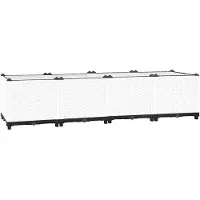 vidaXL Hochbeet Pflanzkasten mit Abflussloch Blumenbeet Kräuterbeet Pflanzbeet für Garten Balkon Terrasse Rattan-Optik wetterfest robust Weiß - 160 x 40 x 38 cm