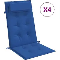 Generisch Hochlehner Auflagen Sitzkissen für Gartenstuhl und Sessel mit Rückenpolster wasserfest rutschfest waschmaschinenfest Länge 120 cm 4 Blau