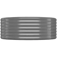 vidaXL Hochbeet Verzinkter Stahl oval Gemüsebeet Pflanzbeet Blumenkübel Metall für Garten Terrasse Balkon Gemüse Kräuter Blumen Anzucht Grau507 x 100 x 36 cm