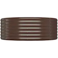vidaXL Hochbeet Verzinkter Stahl oval Gemüsebeet Pflanzbeet Blumenkübel Metall für Garten Terrasse Balkon Gemüse Kräuter Blumen Anzucht Braun507 x 100 x 36 cm