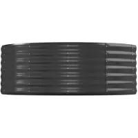 vidaXL Hochbeet Verzinkter Stahl oval Gemüsebeet Pflanzbeet Blumenkübel Metall für Garten Terrasse Balkon Gemüse Kräuter Blumen Anzucht Anthrazit544 x 100 x 36 cm