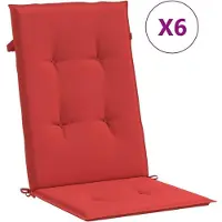Generisch Gartenstuhlauflagen für Hochlehner Sitzauflagen Sitzkissen wasserfest UV-beständig rutschfest waschbar für Garten Terrasse 120 x 50 x 3 cm 4 Rot