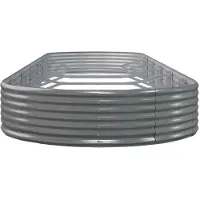 vidaXL Hochbeet Verzinkter Stahl oval Gemüsebeet Pflanzbeet Blumenkübel Metall für Garten Terrasse Balkon Gemüse Kräuter Blumen Anzucht Grau523 x 140 x 36 cm