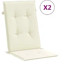Generisch Gartenstuhlauflagen für Hochlehner Sitzauflagen Sitzkissen wasserfest UV-beständig rutschfest waschbar für Garten Terrasse 120 x 50 x 3 cm 6 Creme