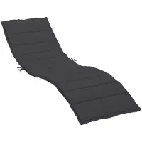 vidaXL Sonnenliegen Auflage Liegenpolster Sitzkissen Sitzpolster Gartenliege Terrasse Balkon Liegenauflage Kissen Länge 200 cm Breite 50 cm Schwarz 200 x 70 x 3 cm
