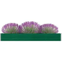 vidaXL Hochbeet Pflanzbeet aus verzinktem Stahl Gemüsebeet Pflanzkasten Blumenbeet Kräuterbeet rechteckig für Garten Terrasse und Balkon Grün 240 x 40 x 77 cm