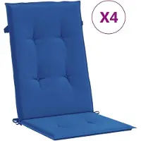 Generisch Gartenstuhlauflagen für Hochlehner Sitzauflagen Sitzkissen wasserfest UV-beständig rutschfest waschbar für Garten Terrasse 120 x 50 x 3 cm 6 Königsblau
