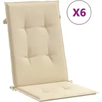 Generisch Gartenstuhlauflagen für Hochlehner Sitzauflagen Sitzkissen wasserfest UV-beständig rutschfest waschbar für Garten Terrasse 120 x 50 x 3 cm 4 Beige