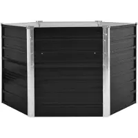 Generisch Hochbeet Metall Pflanzbeet für Gemüse Blumen und Kräuter Gartenbeet Pflanzkasten aus Stahl für Balkon Terrasse und Garten Bepflanzung Anthrazit 6 Eck 129x129x77 cm siehe Bildgröße