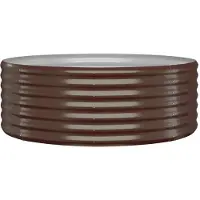 vidaXL Hochbeet Verzinkter Stahl oval Gemüsebeet Pflanzbeet Blumenkübel Metall für Garten Terrasse Balkon Gemüse Kräuter Blumen Anzucht Braun100 x 100 x 36 cm