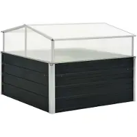 Generisch Hochbeet Metall Pflanzbeet für Gemüse Blumen und Kräuter Gartenbeet Pflanzkasten aus Stahl für Balkon Terrasse und Garten Bepflanzung Anthrazit PC-Board 100 x 100 x 77 cm B x T x
