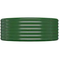 vidaXL Hochbeet Verzinkter Stahl oval Gemüsebeet Pflanzbeet Blumenkübel Metall für Garten Terrasse Balkon Gemüse Kräuter Blumen Anzucht Grün322 x 100 x 36 cm