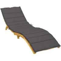 vidaXL Sonnenliegen Auflage Liegenpolster Sitzkissen Sitzpolster Gartenliege Terrasse Balkon Liegenauflage Kissen Länge 200 cm Breite 50 cm Anthrazit 200 x 50 x 3 cm
