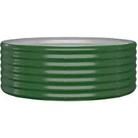 vidaXL Hochbeet Verzinkter Stahl oval Gemüsebeet Pflanzbeet Blumenkübel Metall für Garten Terrasse Balkon Gemüse Kräuter Blumen Anzucht Grün100x100x36 cm