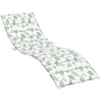 vidaXL Sonnenliegen Auflage Liegenpolster Sitzkissen Sitzpolster Gartenliege Terrasse Balkon Liegenauflage Kissen Länge 200 cm Breite 50 cm Weiß und grün 200 x 70 x 4 cm