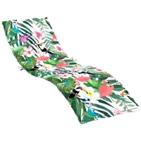 vidaXL Sonnenliegen Auflage Liegenpolster Sitzkissen Sitzpolster Gartenliege Terrasse Balkon Liegenauflage Kissen Länge 200 cm Breite 50 cm Grün und Rosa 200 x 60 x 4 cm