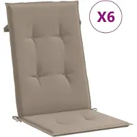 Generisch Gartenstuhlauflagen für Hochlehner Sitzauflagen Sitzkissen wasserfest UV-beständig rutschfest waschbar für Garten Terrasse 120 x 50 x 3 cm 6 Taupe