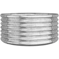 vidaXL Hochbeet Verzinkter Stahl oval Gemüsebeet Pflanzbeet Blumenkübel Metall für Garten Terrasse Balkon Gemüse Kräuter Blumen Anzucht Silber80x80x36 cm